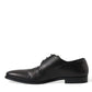 Black Leather Lace Up Formal Derby Dress Shoes