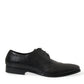 Black Leather Lace Up Formal Derby Dress Shoes