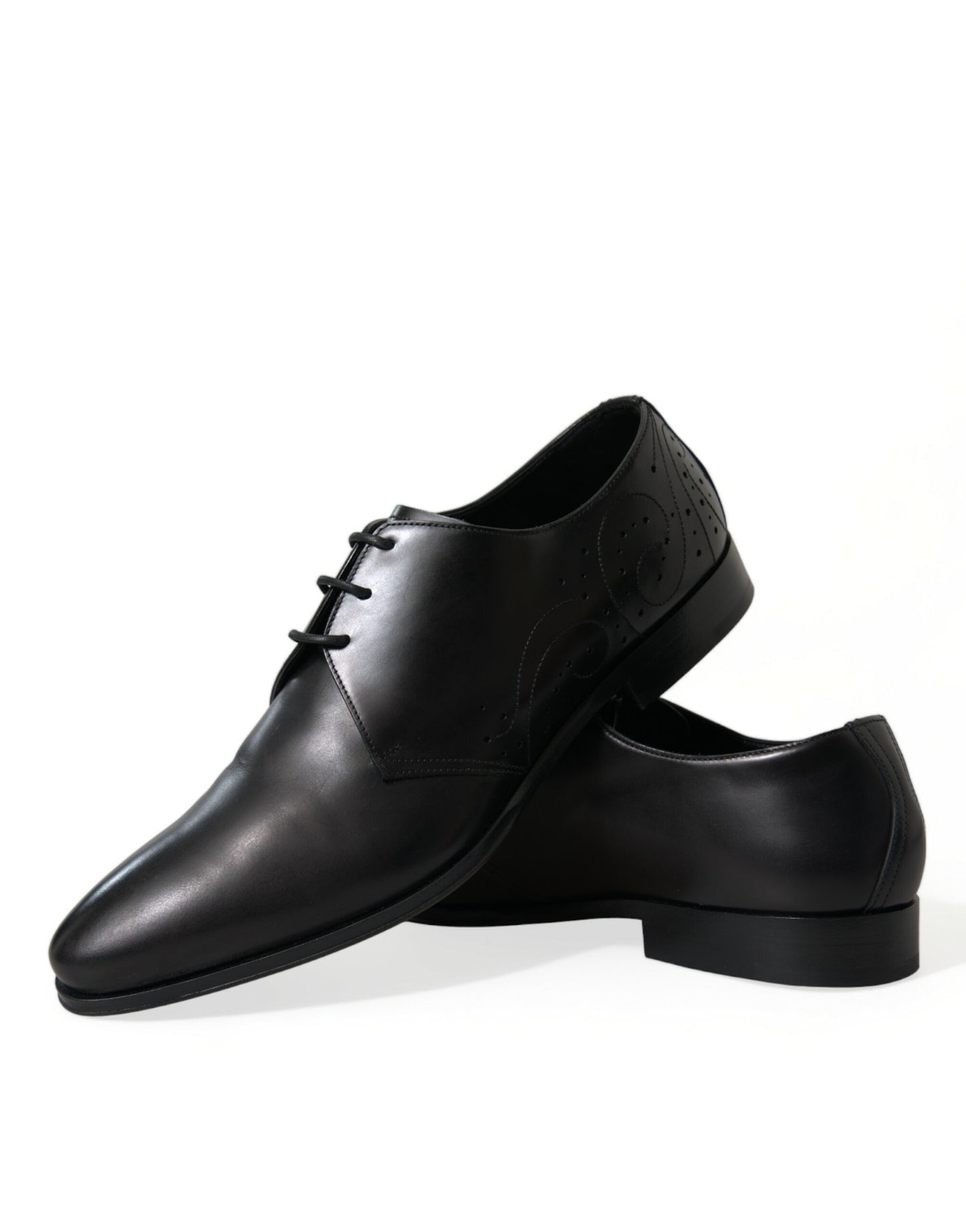 Black Leather Lace Up Formal Derby Dress Shoes