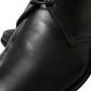 Black Leather Lace Up Formal Derby Dress Shoes