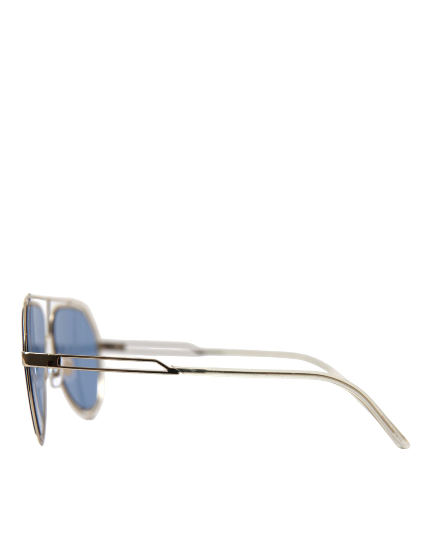 Elegant Gold Framed Blue Lens Sunglasses