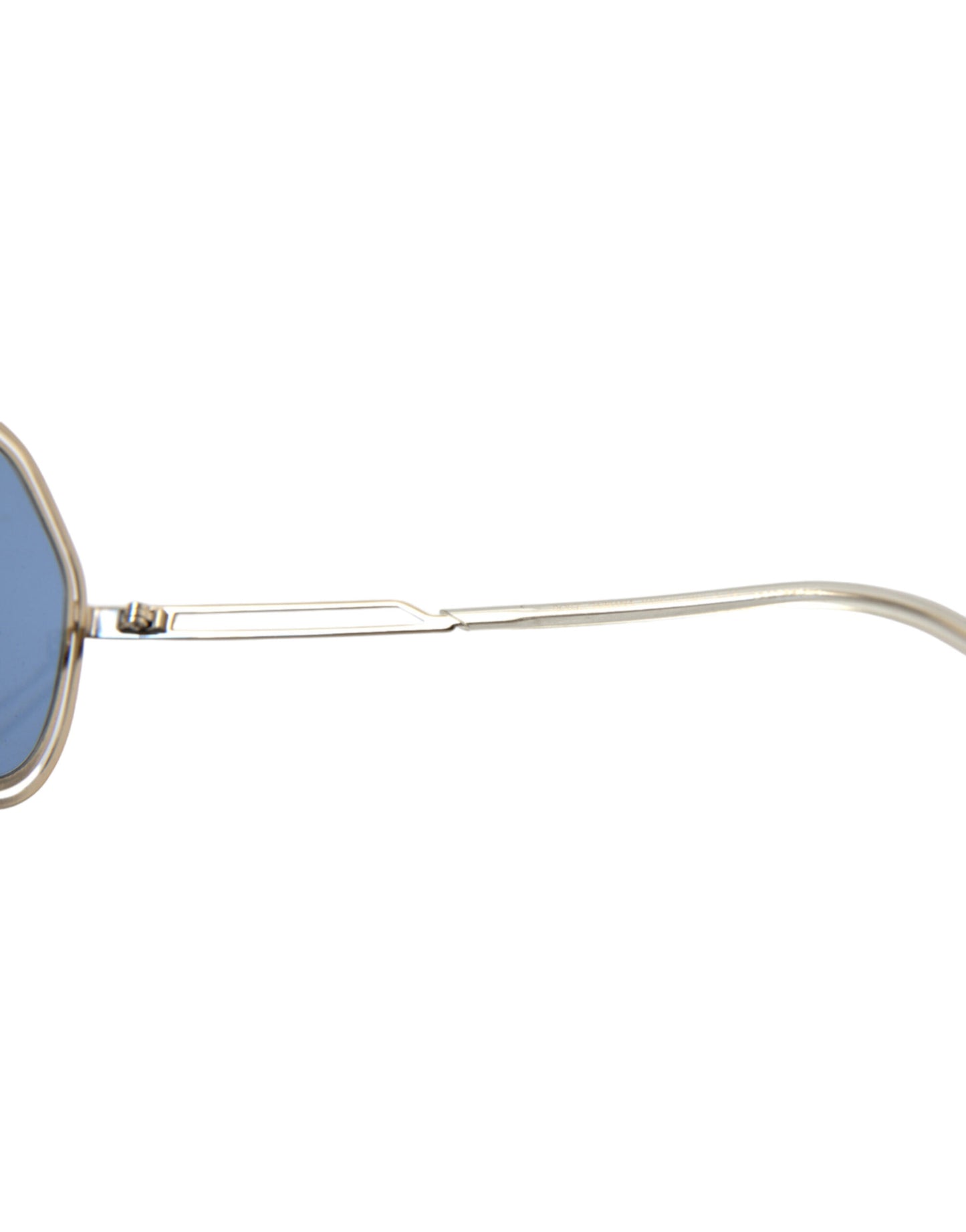 Elegant Gold Framed Blue Lens Sunglasses