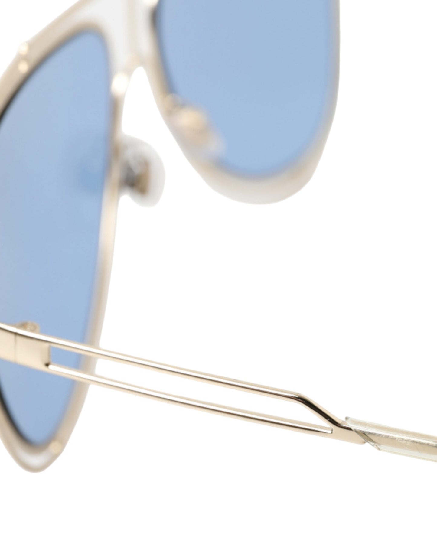 Elegant Gold Framed Blue Lens Sunglasses