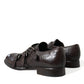 Brown Leather Strap Formal Dress Shoes
