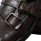 Brown Leather Strap Formal Dress Shoes