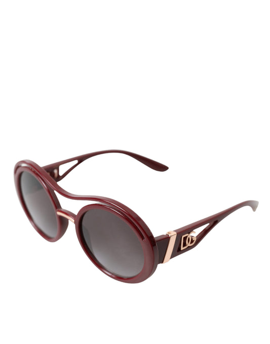 Elegant Bordeaux Round Sunglasses for Men