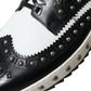 Black White Studded Leather Sneakers Shoes