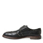 Black Leather Monk Strap Studded Dress Shoes