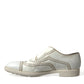 White Leather Strap Men Derby Dress Shoes
