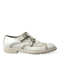 White Leather Strap Men Derby Dress Shoes