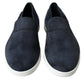 Blue Suede Caiman Loafers Saint Tropez Shoes