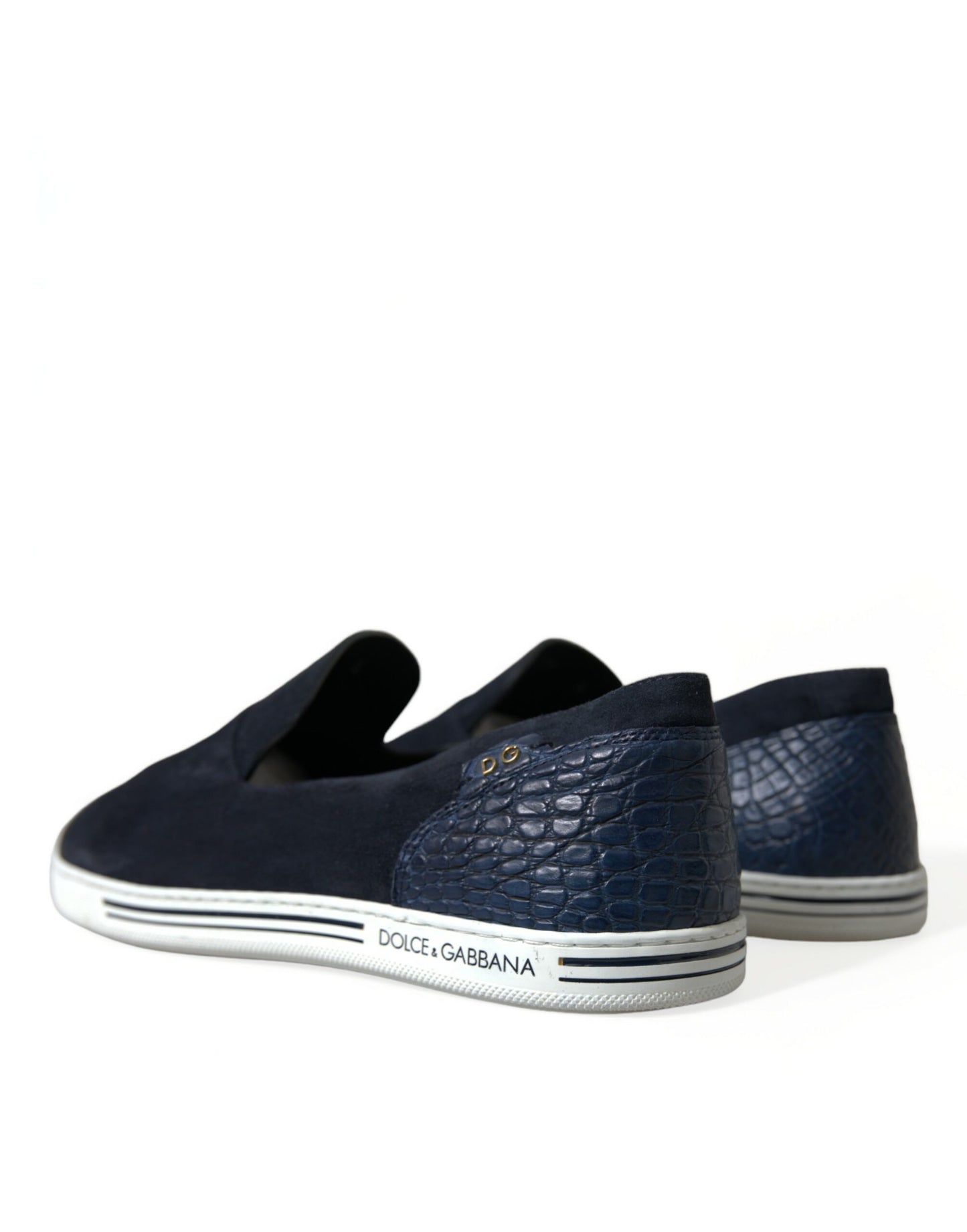 Blue Suede Caiman Loafers Saint Tropez Shoes