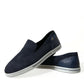 Blue Suede Caiman Loafers Saint Tropez Shoes
