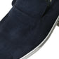 Blue Suede Caiman Loafers Saint Tropez Shoes