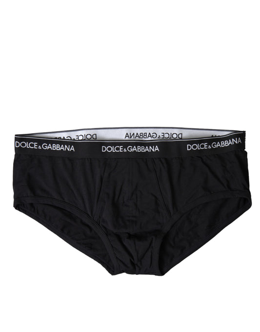 Black Cotton Stretch Slip Brando Brief Underwear