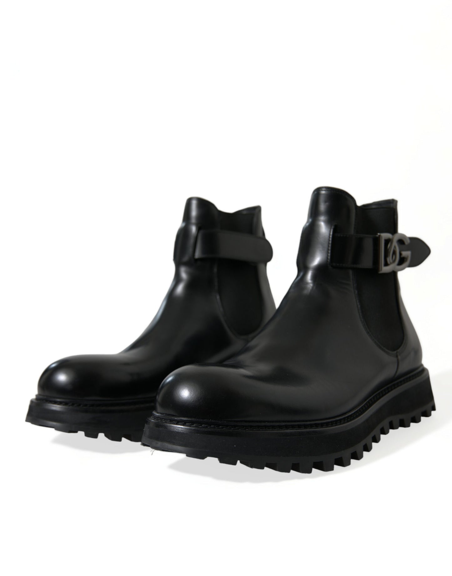 Black Chelsea Belted DG Logo Boots Shoes