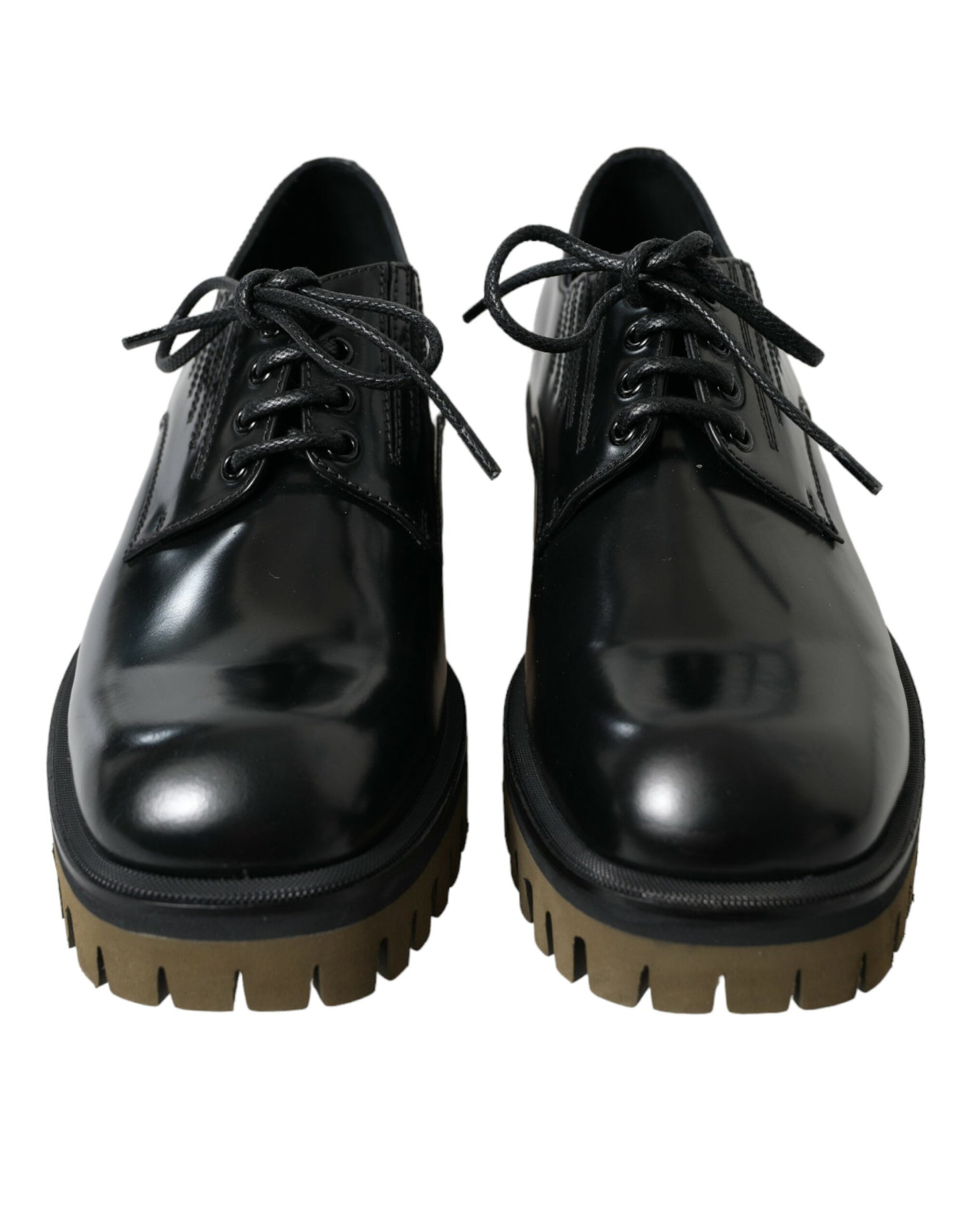 Black Leather Lace Up Derby Men Dress Shoes