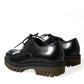 Black Leather Lace Up Derby Men Dress Shoes