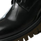 Black Leather Lace Up Derby Men Dress Shoes