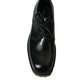 Black Leather Lace Up Derby Men Dress Shoes