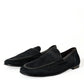 Black Velvet Slip On Loafers Dress Shoes