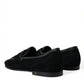 Black Velvet Slip On Loafers Dress Shoes