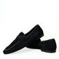 Black Velvet Slip On Loafers Dress Shoes