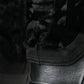 Black Rubber Lace Up Shearling Rain Boots Shoes