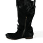 Black Gazelle Fur Mid Calf Winter Boots Shoes