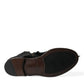 Black Gazelle Fur Mid Calf Winter Boots Shoes