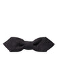 Elegant Black Fantasy Silk Bow Tie