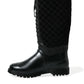 Black Chioggia Rubber Suede Rain Boots Shoes