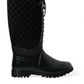 Black Chioggia Rubber Suede Rain Boots Shoes