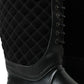 Black Chioggia Rubber Suede Rain Boots Shoes