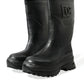Black Embossed Metallic Rubber Boots Shoes