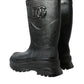 Black Embossed Metallic Rubber Boots Shoes