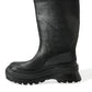 Black Embossed Metallic Rubber Boots Shoes