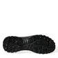 Black Embossed Metallic Rubber Boots Shoes