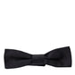 Elegant Black Silk Bow Tie
