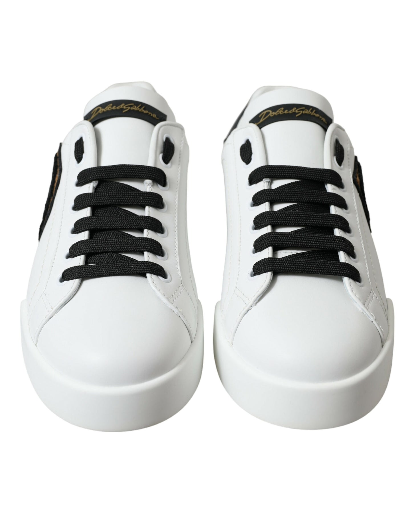 White Black Patch Portofino Sneakers Shoes