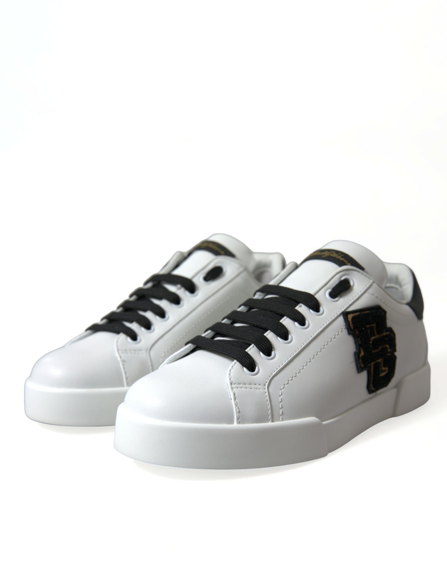 White Black Patch Portofino Sneakers Shoes