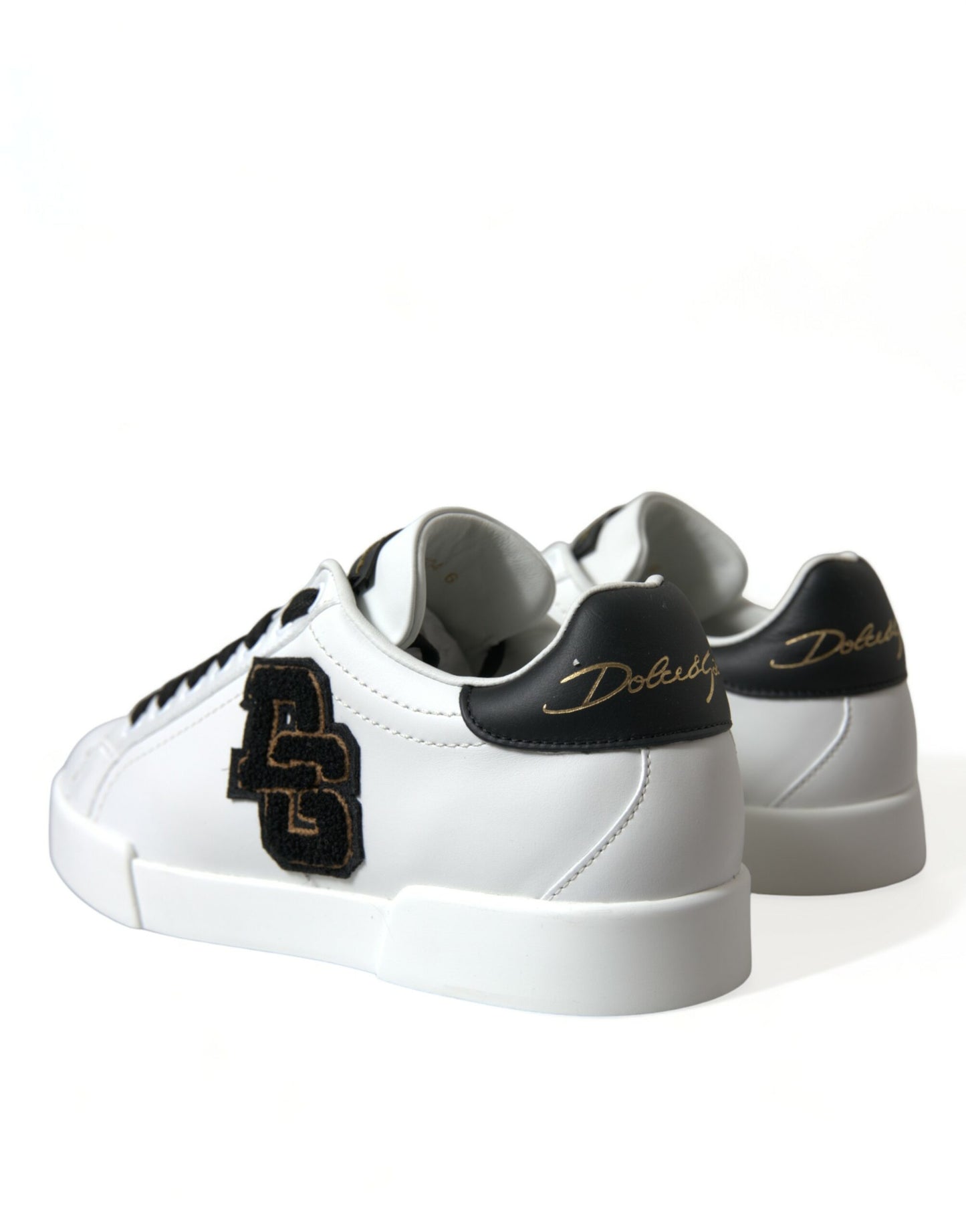 White Black Patch Portofino Sneakers Shoes