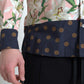 Cotton Polka Dot Lily Print Collared Shirt