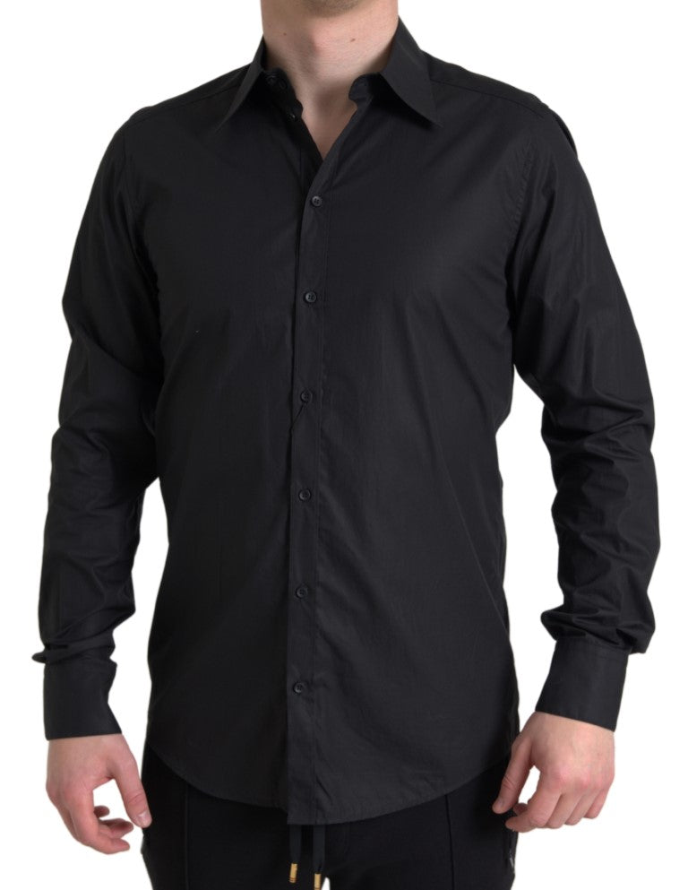 Black Collared Long Sleeve MARTINI Shirt