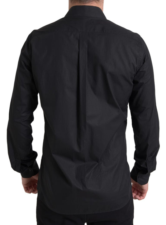 Black Collared Long Sleeve MARTINI Shirt