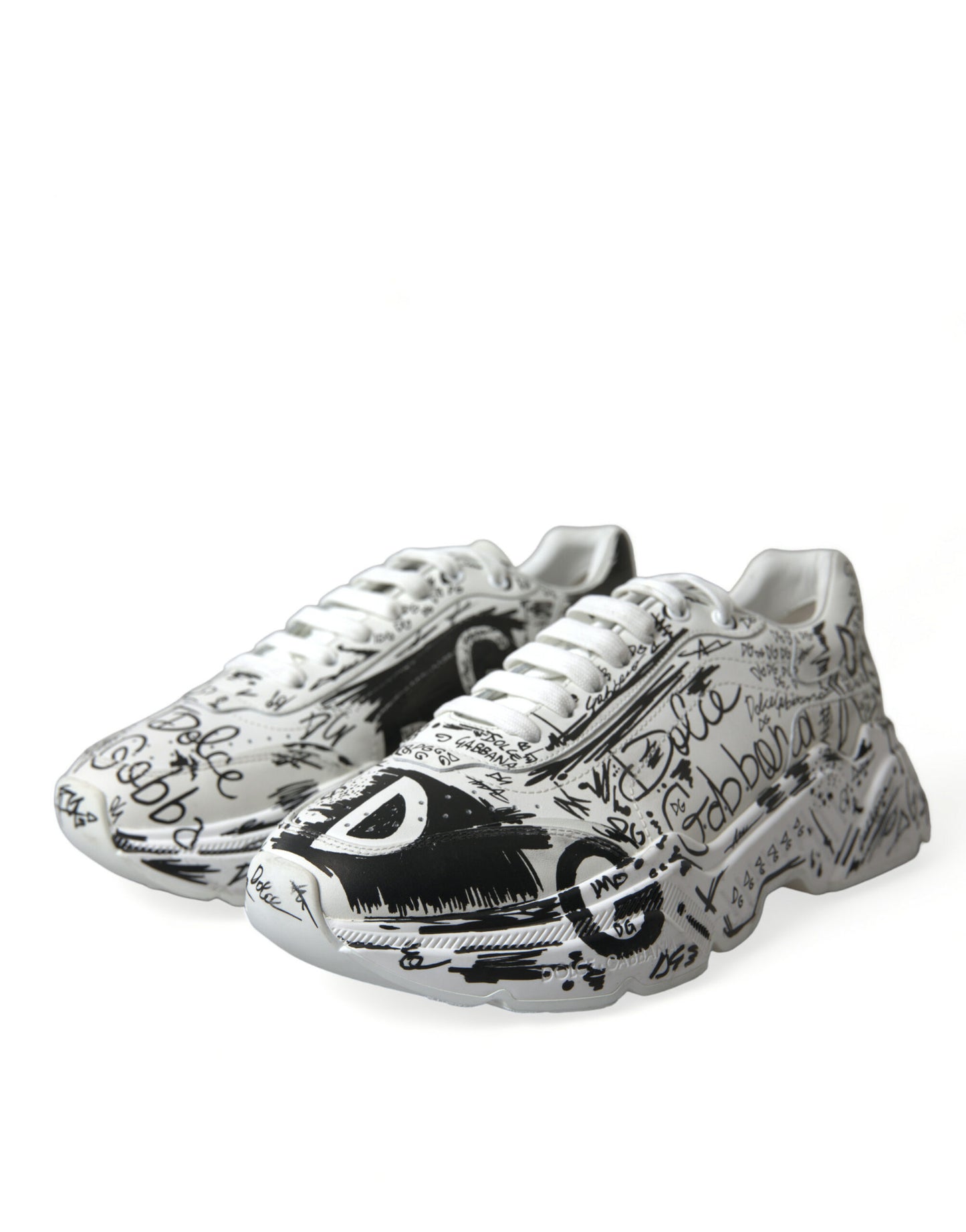 White Graffiti Calfskin Daymaster Sneakers Shoes