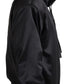 Elegant Black Silk Hooded Sweater