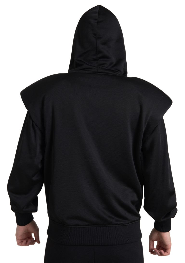 Elegant Black Hooded Sweater