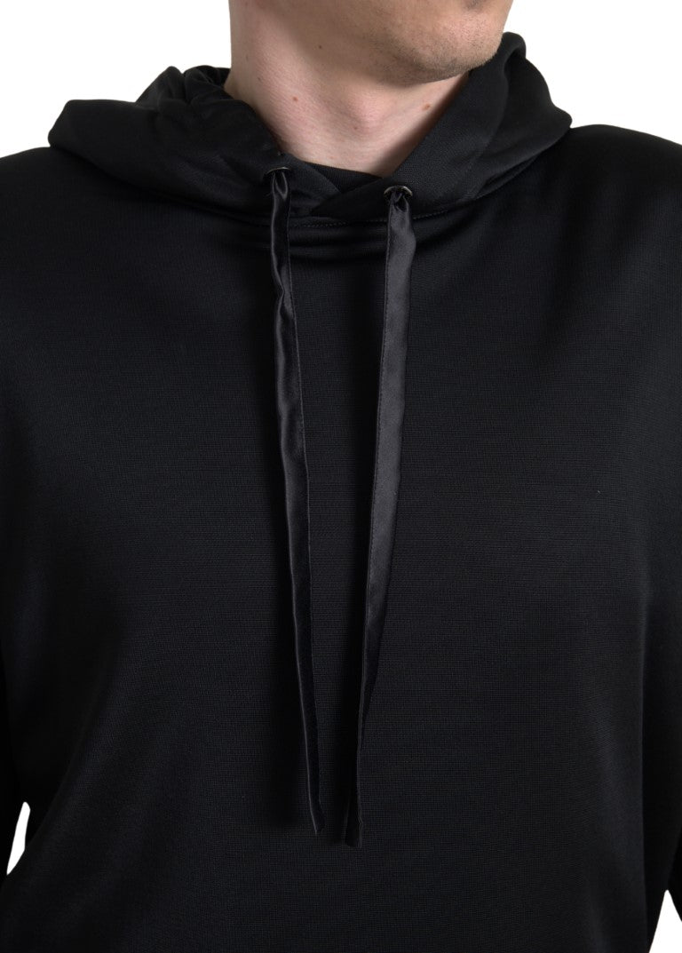 Elegant Black Hooded Sweater