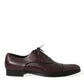 Bordeaux Leather Men Formal Derby Dress Shoes